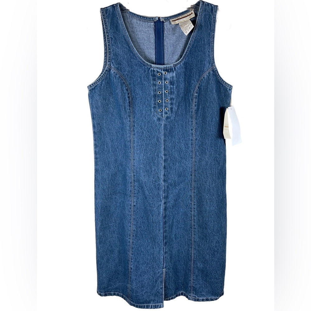 Expressions Blue Denim Sleeveless Eyelet Dress